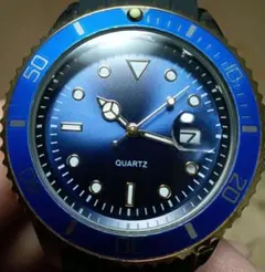 青文字盤 SEIKOムーブメント ノーロゴ サブマリーナ オマージュ時計のサムネイル