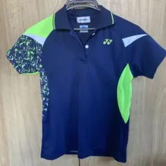 キッズ　YONEX ポロシャツ Sサイズ ネイビー/ライムグリーン