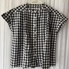 無印良品　強撚ボイルフレンチスリーブブラウス