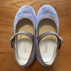 【2回使用】SHIPS KIDS ベロア 靴 ストラップ 17cmのサムネイル