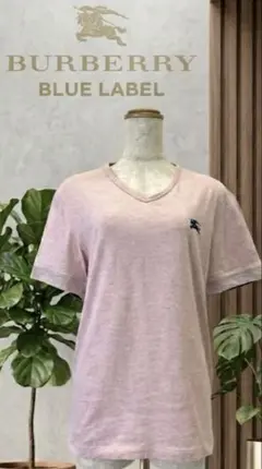 【美品】Burberryバーバリーブラックレーベル✨VネックTシャツ ピンク L