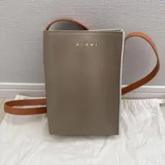 MARNI マルニ ガセット ショルダーバッグ 巾着 本革 肩掛け ゴールド