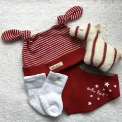 新品　赤ちゃんセット　ボーンフリー　帽子、スタイ、おもちゃ　ラルフローレン靴下