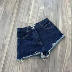 Ensecite ダークブルー ハイウエストショートパンツ