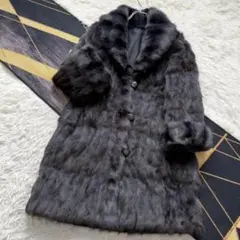 総丈100cm ブラックミンク MOON BAT 艶 なめし柔らか リアルファー