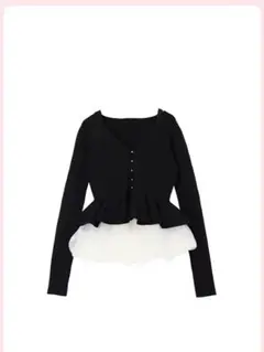 ドッキングペプラムアンサンブル　イストワールバルーンヘムトップス　黒　チュール