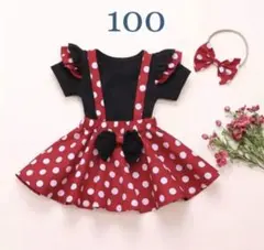 新品 ミニー コスチューム コスプレ 子供服 フリル付き 100 ハロウィーン