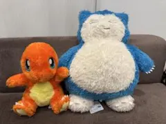 ポケットモンスター・ぬいぐるみ　ヒトカゲ＆カビゴン２点セット