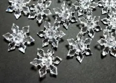 【30×26㎜★20個】スノーフレーク型ボタン★クリア★雪の結晶★ラスト1セット