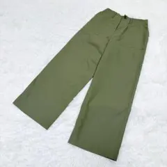 【美品】ワイドパンツ ベイカーパンツ カーキ ウエストゴム サイズ2（M相当）