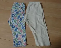 UNIQLO 花柄・ベージュレギンス2点セット