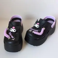 美品❣️クロミ 厚底サンダル ブラック パープルのサムネイル