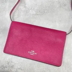 美品✨コーチ 2way 財布ショルダー クラッチバッグ オールレザー 斜め掛け