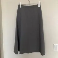 AOKI セミロングフレアスカート 9号 グレー ストレッチのサムネイル