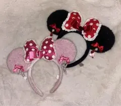 【即購入 可能！】ミニーマウス カチューシャ 2点セット