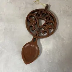 31cm木製ラブスプーン　ウェールズ工芸品　壁掛け　飾り用　ぶどう　ハンドメイド