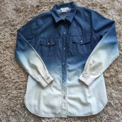 再値下げ　デニムグラデーション長袖シャツ サイズ8　イタリー製