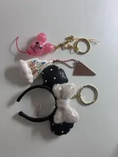 ディズニー ミニー カチューシャ キーホルダー ブラック　まとめ売り
