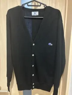 アイゾットラコステ　青タグ　アクリルカーディガン　ブラック