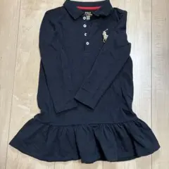 POLO 黒 長袖ワンピース 110センチ　4/4Tのサムネイル