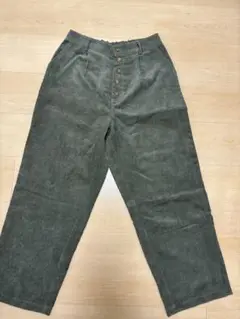ehka sopo オリーブグリーン コーデュロイ ワイドパンツ