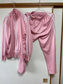 【新品、未開封】ピンク 2本ラインジャージ上下セット トレーニング用