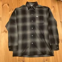 CalTop オンブレチェックシャツ ボックスシルエット　黒×グレー　サイズM