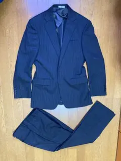 SUIT SELECT！セットアップスーツ 黒ストライプ サイズY5 S〜M