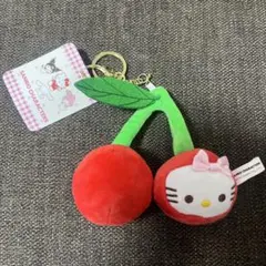 【未使用未開封】ハローキティ 根付　ブラックフルーツ　さくらんぼ　チェリー　レア 未使用未開封】ハローキティ 根付 ブラックフルーツ さくらんぼ