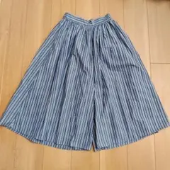 ストライプ柄 ガウチョパンツ