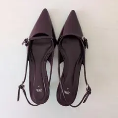 ZARA　パープル ポインテッドトゥ パンプス 37