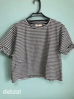 didizizi ボーダー袖口フリルTシャツのサムネイル
