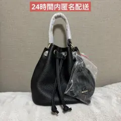 ブラックレザーバケットバッグ ミニサイズ　ショルダー