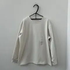 【新品タグ付】UNIQLO フリースクルーネックTシャツ　オフホワイト　120