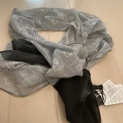 アバハウス スカーフ ストール グレーxブルーのサムネイル