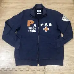【本日最終値下美品】Papas +Wジップアップジャンパー M ネイビー