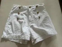 ZARA ホワイト ボタン付き ショートパンツ