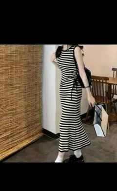 新品ボーダーワンピース■ニット