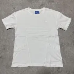 アディダスオリジナルス パネル切替 Tシャツ 白 刺繍ロゴ Lのサムネイル