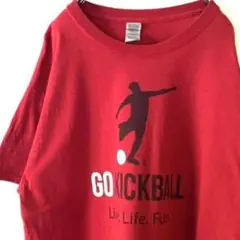GO KICKBALL Life Fun Tシャツ L レッド 赤 古着