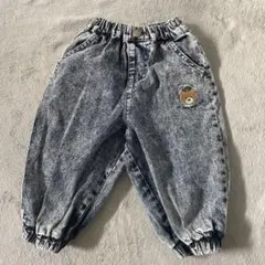 futafuta デニム クマ刺繍 ボトム