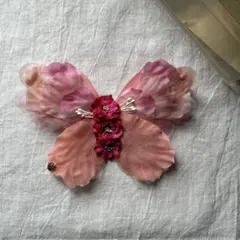 ヘアー飾り 髪飾り 蝶々 帯飾り ブローチ 新品未使用 七五三