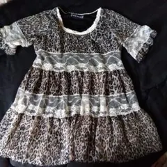 CECIL McBEE レオパード柄 半袖チュニック