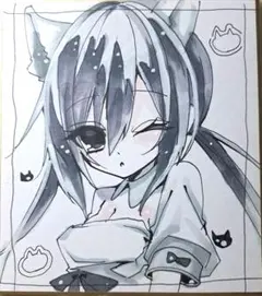 手描きオリジナルイラスト 色紙