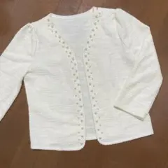 美品☆GINA ジーナ 七分袖 ボレロ パール ツウィード