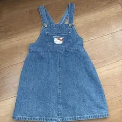 futafuta キティちゃんデニムジャンパースカート110cm