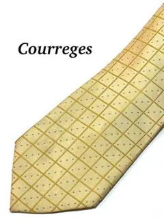 2本目半額 極美品 ブランドネクタイ　Courreges 格子模様 ネクタイ