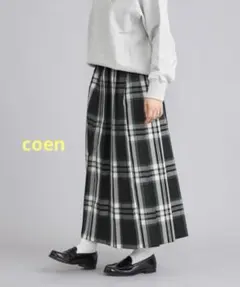 coen◆シーズンレス◆アソートチェックプリーツスカート◆ DK.GRAY◆M