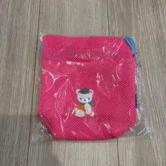 【新品未開封】familiar 巾着 ポーチ ピンク クマ