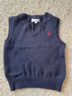 Ralph Lauren ネイビー Vネック ベビーベスト 2T